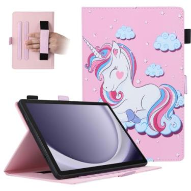 Imagem de Dteck Capa fólio para tablet Samsung Galaxy Tab A9+ Plus 27.9 cm 2023 (SM-X210) - Capa de couro PU à prova de choque [função hibernar automática e suporte/slots/S Pen Loop embutido], capa protetora