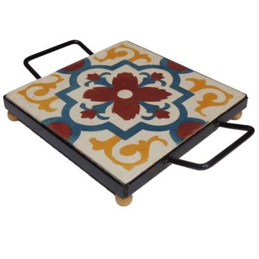 Imagem de Descanso De Panela Apoio De Mesa Ladrilho Hidráulico P- Travessa Ladrilho A1