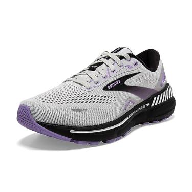 Imagem de Brooks Tênis de corrida feminino Adrenaline GTS 23, Cinza/preto/roxo, 6.5 Wide