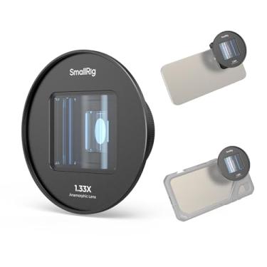 Imagem de SMALLRIG Lente anamórfica 1,33X para celular, lente de deformação de tela ampla 2.4:1 com montagem em T, lente cinematográfica de telefone para iPhone 15/14/13/12, para Samsung S21/S22 Series - 4590