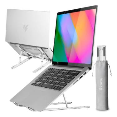 Imagem de Suporte De Notebook De Alumínio Ajustável Base Notebook Com Ângulo Ajustável De Alumínio Dobrável Ergonômico Para Desktop Portátil Compatível Com Macbook, Ipad, Hp, Dell, Lenovo 10-17 Polegadas