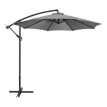Imagem de Ombrelone Articulado Guarda Sol De Praia Jardim Lateral 3 Metros Grafite RM Decor