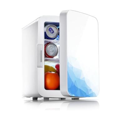 Imagem de Mini geladeira 10L para quarto - carro, mesa de escritório e dormitório 12V / 220V refrigerador portátil aquecedor de alimentos, bebidas, cuidados com a pele, beleza,20L