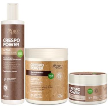Imagem de Kit Apse Crespo Power Co Wash + Mascara + Creme Pentear Nutritivo Cabelo Vegano Completo