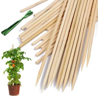 Imagem de Estacas de bambu para plantas, suportes de madeira HAINANSTRY para plantas, flores e vasos, placas de madeira para jardim, 30 cm, pacote com 25