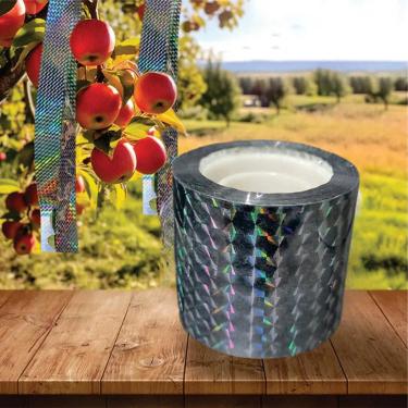 Imagem de Fita Refletiva Espanta Pássaro Pombo Sacada Jardins Plantações 45m Espelhada