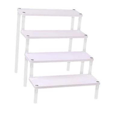 Imagem de Colaxi Expositor de madeira riser suporte cozinha balcão prateleira tempero rack prático resistente armazenamento organizador rack para cosméticos, perfume