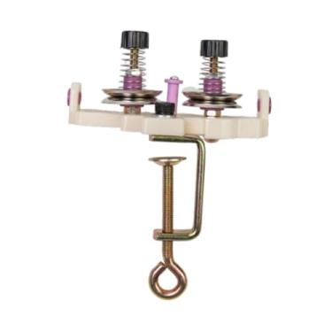 Imagem de rockible Guia de linha enrolador de torção de ponta dupla com grampo de mesa Mini enrolador resistente Guia de fio Tensor Máquina de costura Crianças Adulto