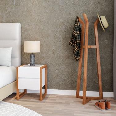 Imagem de Cabideiro Pequim em Madeira Maciça para Quarto Natural