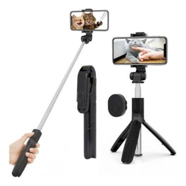 Imagem de Bastão Pau Selfie Tripé Controle Bluetooth Celular 1M - Bc Bora Colega