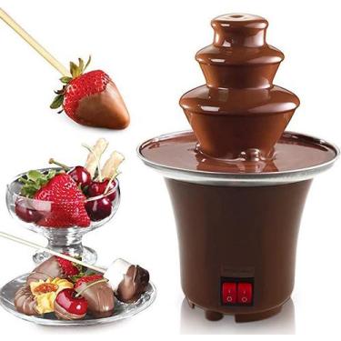 Imagem de Fonte de Chocolate Doméstico de Três Camadas, Fondue de Chocolate Derr