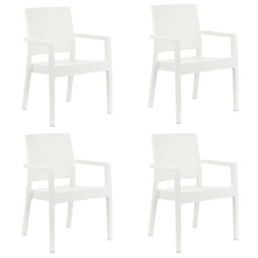 Imagem de Kit 4 Cadeiras Com Braço Milano Rattan Fibra Sintética Jardim Área Externa