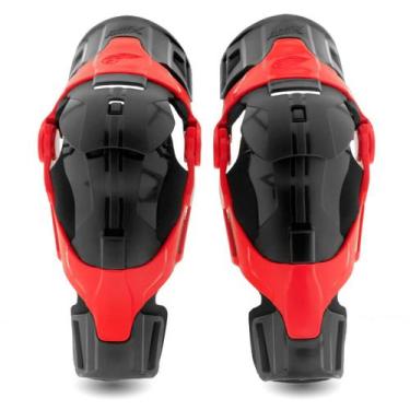 Imagem de Joelheira Amx Bike Trilha Enduro Articulada Infantil, Vermelho, Preto