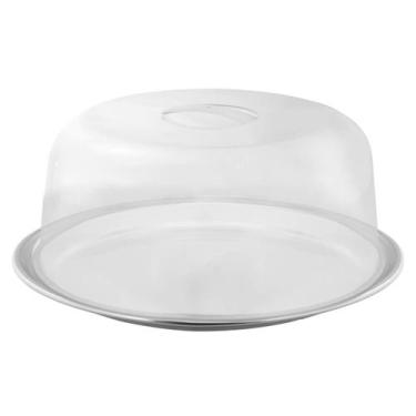 Imagem de Prato Bolo com Tampa An952 31cm Inox/Transparente Mimo - Mimo Style
