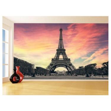 Imagem de Papel De Parede Paris Torre Eiffel Sol Nuvens 3,5M Ncd296 - Você Decor