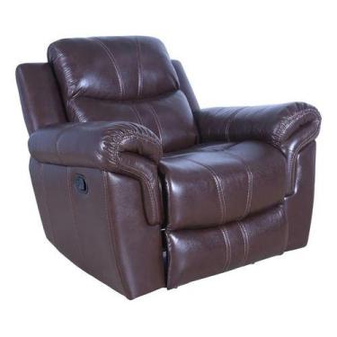 Imagem de Poltrona Do Papai Reclinavel Couro P.u. Marrom - Norfolk, Marrom