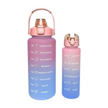 Imagem de Kit C/2 Garrafa De Água Incentivo Fitness Degradê 2L + 700ml - TOP ÚTI