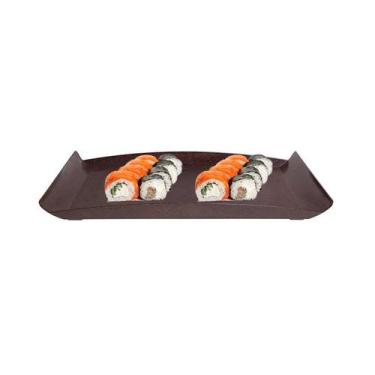 Imagem de Bandeja zen petisqueira  34x18cm reflorestada - marrom - EVO
