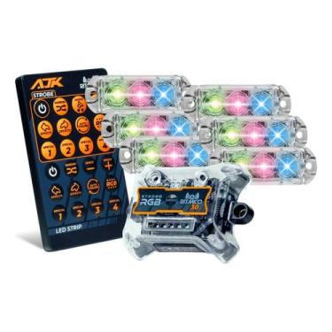 Imagem de Kit Strobo AJK RGB Rítmico 3.0 + 6 Faróis 6W