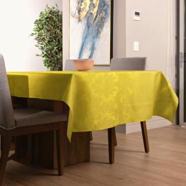 Imagem de Toalha de Mesa Retangular Jacquard Medalhão  - MUMUDECOR, 151 Amarelo