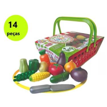 Imagem de Brinquedo Desenvolve Coordenação Visual FeiraLegumes 14Peças - Big Sta