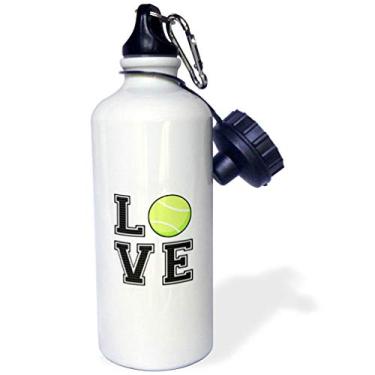 Imagem de 3dRose Garrafa de água esportiva para tênis Print of Love, 600 ml, branca