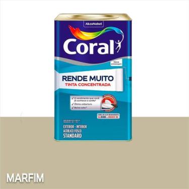 Imagem de Tinta Acrílica Coral Rende Muito Standard Fosco 16L, Marfim