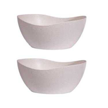 Imagem de 2un Tigela saladeira bowl oval servir 1,9lt bege - Evo