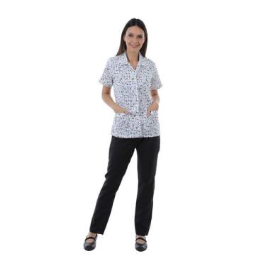 Imagem de Conjunto Estampado de Calça e Jaleco  em Algodão para Doméstica, Copei