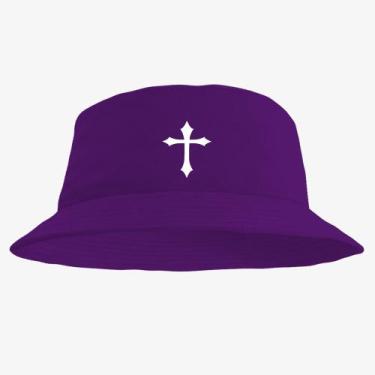 Imagem de Boné Chapéu Bucket Hat Estampado Cruz - MP Moda Masculina, Único, Roxo