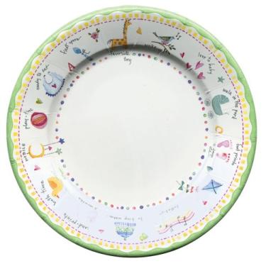 Imagem de Conjunto de 2 pratos de papel para salada Entertaining with Caspari Baby Love