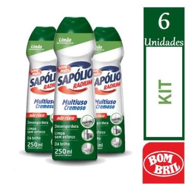 Imagem de Kit 6 Sapólio Radium Cremoso Limão Desengordurante 250ml - Bombril