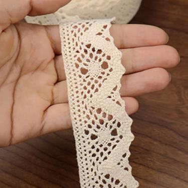 Imagem de Fita de renda vintage de algodão com acabamento em crochê para artesanato, embalagem de presente, decoração de casamento nupcial, suprimentos para scrapbooking, 15 jardas