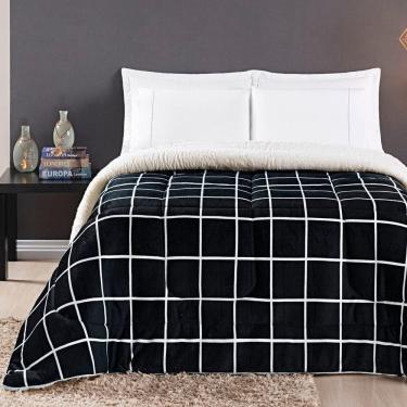 Imagem de Coberdrom Sherpa E Flannel Austin Queen Manta 100g 01 Peça - Preto