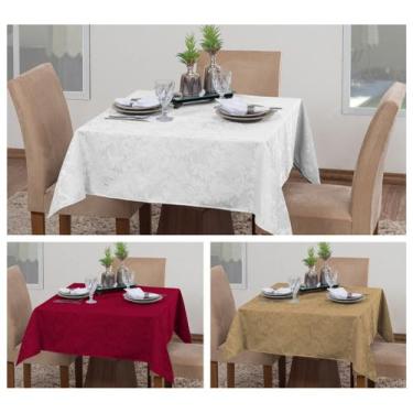 Imagem de Kit 3 Toalhas De Mesa Quadrada 4 Lugares Sala Jantar Jacquard - Raga D