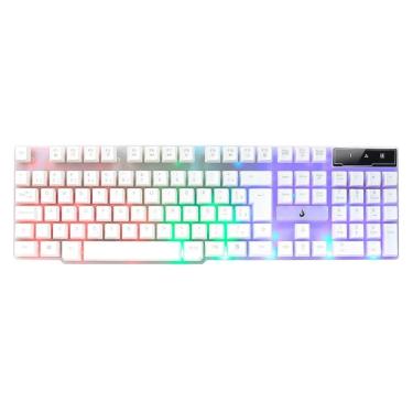 Imagem de Teclado Gamer Rise Mode G1 Semi Mecânico Full RGB Rainbow USB Branco - RM-TG-01-FW