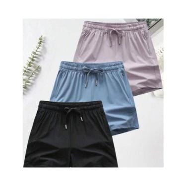 Imagem de Shorts feminino de treino Dry Fit Para Academia esportivo casual Tecid