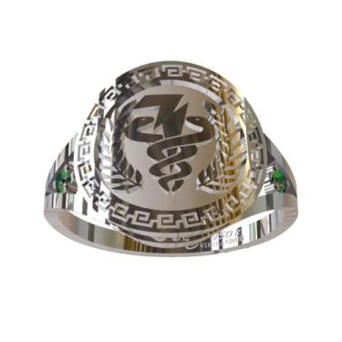 Imagem de Anel De Formatura De Fisioterapia Em Prata 950k - Vieira Cruz Jóias