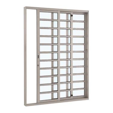 Imagem de Porta de Correr Divisão Horizontal Alumínio 216 x 160 x 12,5 cm 3 Folh