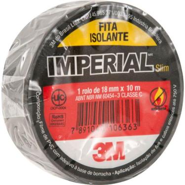 Imagem de Fita Isolante 18,0 mm x 10 m, Preta, Imperial - 3M - Imperial 3M