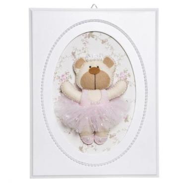 Imagem de Quadrinho Balé Pérolas Ursa Bailarina Quarto Bebê Infantil Menina - Po