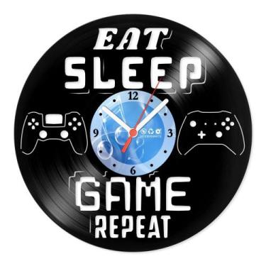 Imagem de Relógio De Parede Disco Vinil Jogos e Games - Comer Dormir Jogar - VJG
