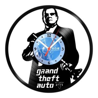 Imagem de Relógio De Parede Disco Vinil Jogos e Games - GTA Grand Theft Auto - V