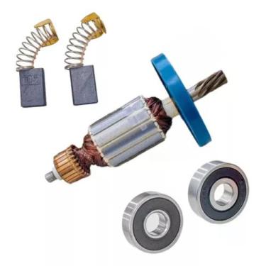 Imagem de Induzido, Rolamento E Escova P/ Martelo Makita Hm-0810 220v - Bolte