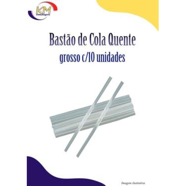 Imagem de Bastão de cola quente grosso c/10 unid. - Rhamos & Brito - cola adesiv