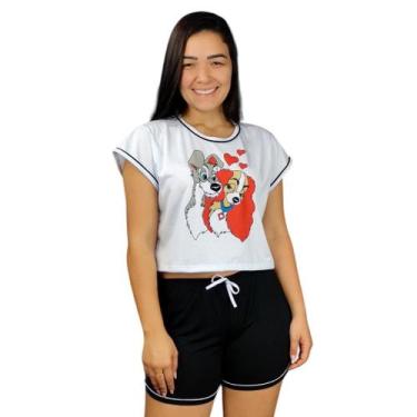 Imagem de Conjunto Pijama Feminino Curto Verão Baby Doll Personagens Snoopy Môni