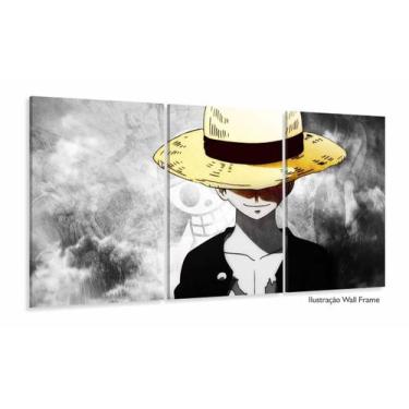 Imagem de Quadro decorativo One Piece Mosaico Luffy 120x60 3 peças - Wall Frame