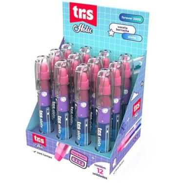 Imagem de Borracha Caneta TRIS SLOTS Troca Pontas 5 Cores Display com 12 - Summi