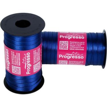Imagem de Fita de Cetim 07MM 100M Azul Marinho 215 - Fitas Progresso