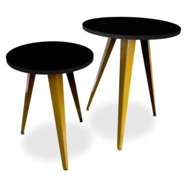 Imagem de Conjunto Jogo Mesa De Canto Decorativa Lateral Ornes Para Sala Quarto 